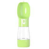 Botella agua y comida verde